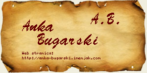 Anka Bugarski vizit kartica